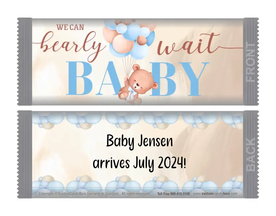 We Can Bearly Wait Blue/Pink Full Size Baby Shower