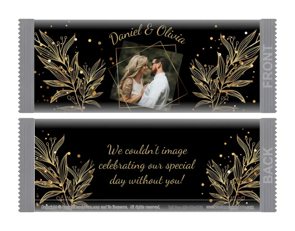 Black and Gold Custom Picture Full Size Wedding